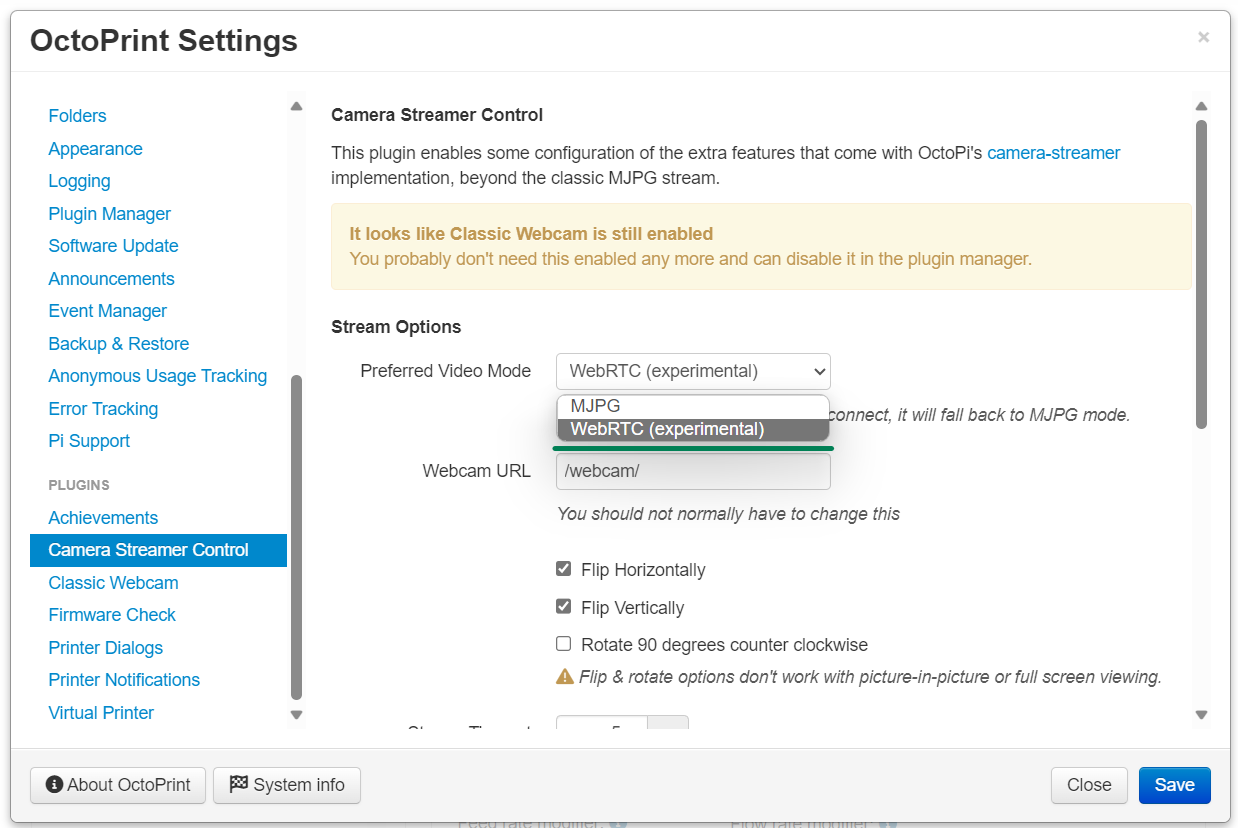 Image showing the new option in the settings tab