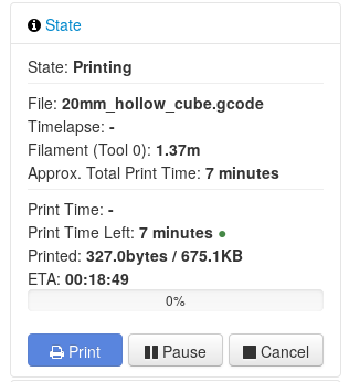 ETA time for current print