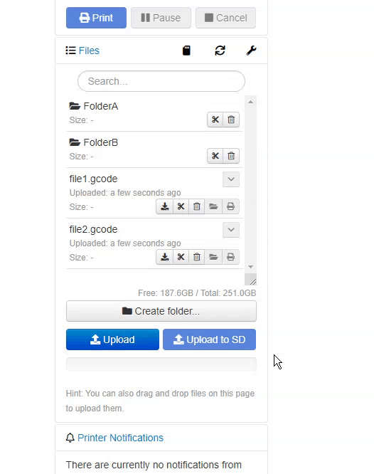 Resizing the file manager
