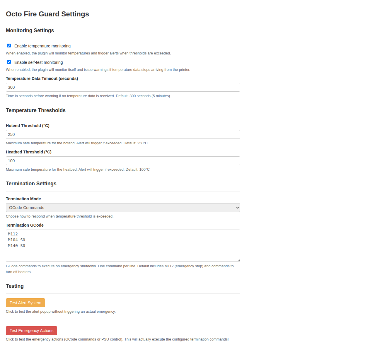 settings screenshot