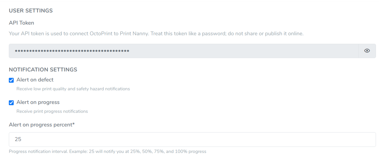 Print Nanny Dashboard and App