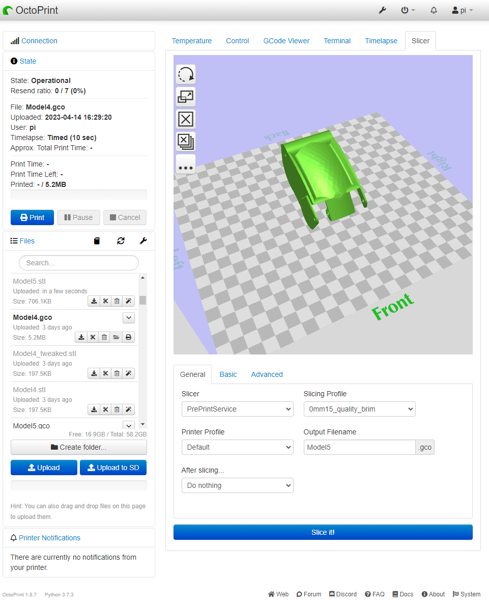 Octoprint Slicer